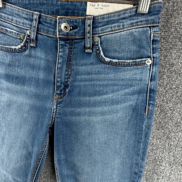 Rag & Bone Cate Mid Rise Ankle Skinny Jeans 27 Blue Denim Stretch ACTL 27X27 - Picture 3 of 16